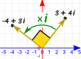 vector 3+4i por i = -4+31