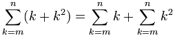 Sigma (k + k^2)