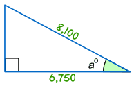 ejemplo de trigonometría: 8,100 y 6,750