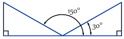 triángulo a 30 y 150 grados