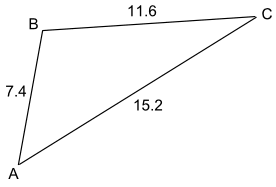 triángulo LLL 7.4, 11.6, 15.2