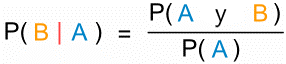 P(B dado A) = P( A y B ) / P(A) 