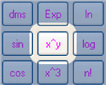 botón de exponente en la calculadora