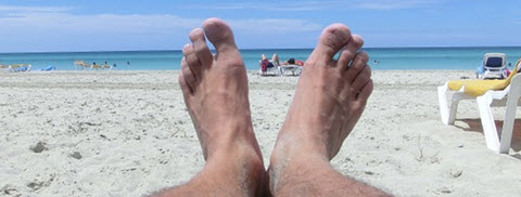 playa y pies