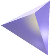 pirámide triangular azul