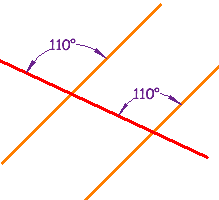 ángulos entre paralelas 110 110