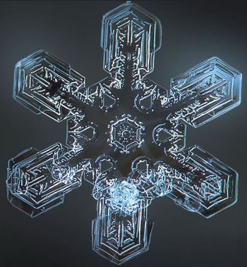 Copo de nieve con patrón hexagonal