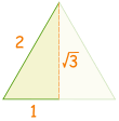 triángulo cuyos lados miden 1, 2, raiz 3