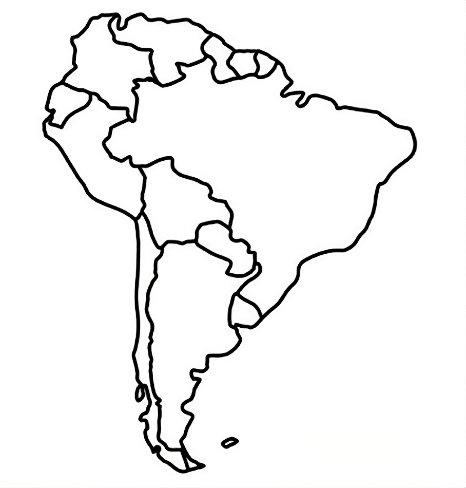 Mapa de América del Sur