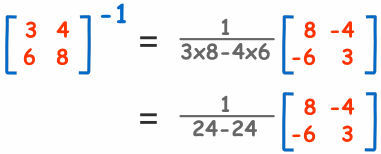 matriz inversa 2x2 singular