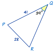 triángulo 39 grados, 41, 28