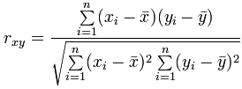 fórmula de correlación